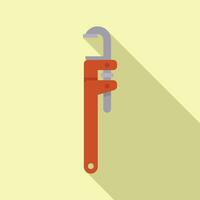 Service fix key icon flat vector. Wash pipe fix vector