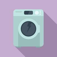 Broken electric of washing machine icon flat vector. Cleaning service vector