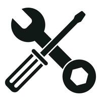 Washing machine repair tools icon simple vector. Fix service vector