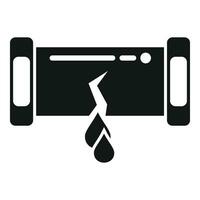 Broken water pipe icon simple vector. Fix service plumbing vector