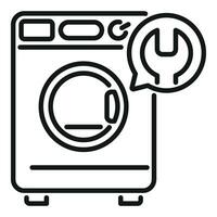 Turn on washing machine icon outline vector. After repair service vector