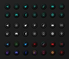 Simple Elegant Social Media Icon Button vector