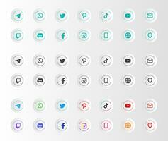 Simple Elegant Social Media Icon Button vector