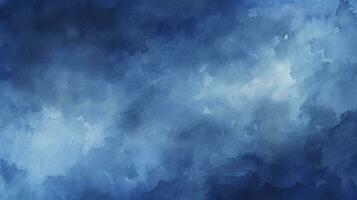 Dark Blue Grunge Texture Abstract Watercolor Paint Background for Banners. AI Generated photo