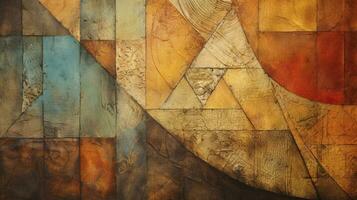Earthy-Toned Patterns in a Mixed Media Art Background. AI Generated photo