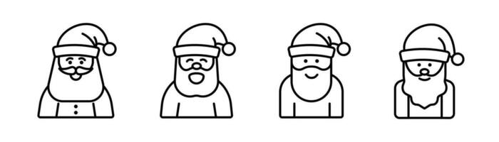 Santa line icon. Santa Claus icon set. Christmas Santa in line. Merry Christmas illustration. Claus character. Stock vector illustration.