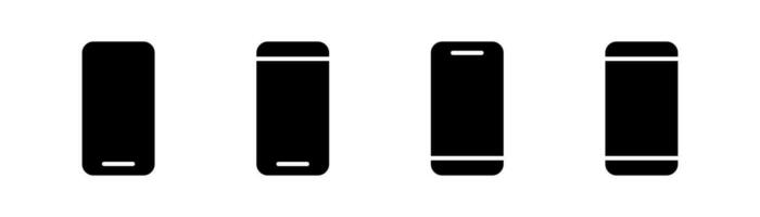 Smartphone glyph icon. Phone icon set. Mobile phone in glyph. Smartphone sign. Cellphone screen pictogram. Stock vector illustration.