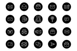 Mail icons set. Mailing outline icons. Mail envelope symbol. Detailed outline mailing icon. Contact us sign. Business symbol set vector