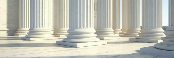 Exterior Columns of the Supreme Court Building. AI Generated photo