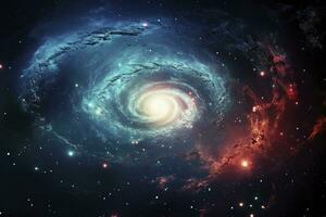 View of the Spiral Galaxy as Seen from the Depths of Space. AI Generated photo