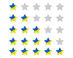 Star icon in Ukraine flag. Five stars symbol in Ukraine flag. Rating symbol in Ukrainian flag. Stock vector illustration