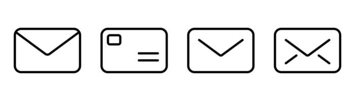 correo icono colocar. correo símbolo en línea. sobre íconos colocar. lineal correo signo. enviar símbolo. valores vector