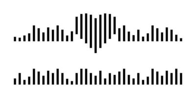 Sound wave icon. Audio wave equalizer. Voice message wave. Heart shape pulse. Sound wave symbol. Audio message pulse. Stock vector illustration
