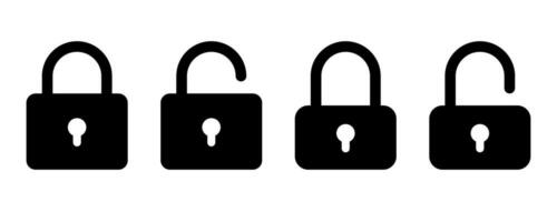 Padlock icon. Lock symbol with keyhole. Padlock with keyhole. Lock icon in black. Password symbol. Padlock silhouette. Protection sign in vector