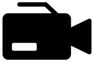 Video camera. Camera symbol in black. vector