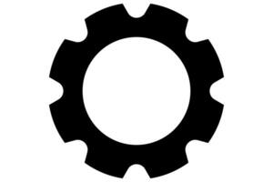 Cogwheel icon. Gear wheel in black. Mechanism symbol vector