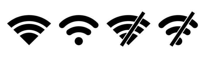 Wifi icono colocar. Wifi símbolo en negro. inalámbrico símbolo. Wifi señal en negro. inalámbrico firmar en vector. conexión icono colocar. valores vector ilustración