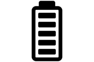 Phone battery. Mobile battery in black. Power symbol. Accumulator level. vector
