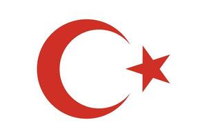 Turkey symbol. Turkey flag with star. Support Turkiye. Pray for Turkiye. National emblem of Turkey vector