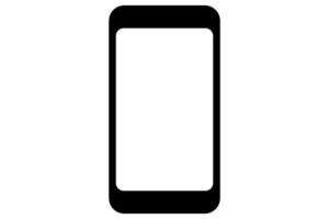 Phone icon. Mobile device in black. Smartphone symbol with transparent screen vector