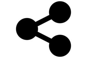 Share symbol. Sharing icon in black. Link sign. vector