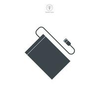 External Hard Drive icon symbol vector illustration isolated on white background