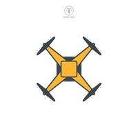 Drone icon symbol vector illustration isolated on white background