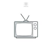 televisión icono símbolo vector ilustración aislado en blanco antecedentes