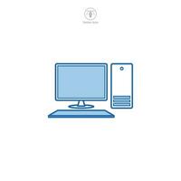 escritorio computadora icono símbolo vector ilustración aislado en blanco antecedentes