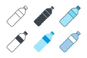 agua botella icono colección con diferente estilos. el plastico botella icono símbolo vector ilustración aislado en blanco antecedentes