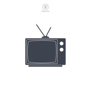 televisión icono símbolo vector ilustración aislado en blanco antecedentes