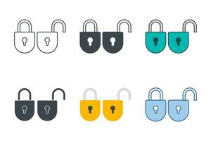 padlock icon collection with different styles. lock icon symbol vector illustration isolated on white background