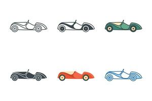 clásico coche icono colección con diferente estilos. clásico vehículo icono símbolo vector ilustración aislado en blanco antecedentes