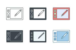 Graphic Tablet icon collection with different styles. Graphic Tablet icon symbol vector illustration isolated on white background