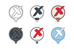 Cross Mark icon collection with different styles. Cross Mark icon symbol vector illustration isolated on white background
