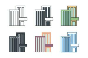 Real Estate icon collection with different styles. Building House icon symbol vector illustration isolated on white background