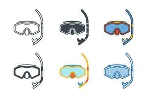 Scuba Gear icon collection with different styles. diving suit icon symbol vector illustration isolated on white background