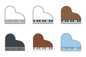 piano icon collection with different styles. piano icon symbol vector illustration isolated on white background