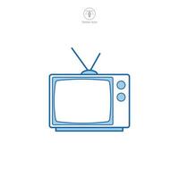 televisión icono símbolo vector ilustración aislado en blanco antecedentes