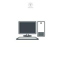 Desktop Computer icon symbol vector illustration isolated on white background