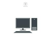 escritorio computadora icono símbolo vector ilustración aislado en blanco antecedentes