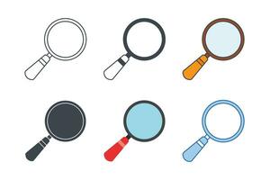 Magnifying Glass icon collection with different styles. Search Searching Looking For Research icon symbol vector illustration isolated on white background