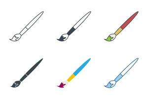 Paintbrush icon collection with different styles. brush icon symbol vector illustration isolated on white background