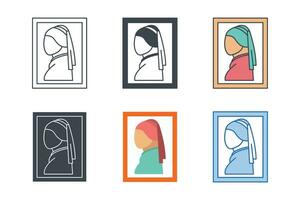 Artwork icon collection with different styles. Artwork painting icon symbol vector illustration isolated on white background