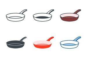 Frying pan icon collection with different styles. Pan icon symbol vector illustration isolated on white background