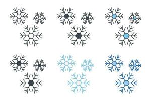 Snowflake icon collection with different styles. snowflake winter icon symbol vector illustration isolated on white background