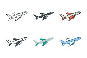 avión icono colección con diferente estilos. avión icono símbolo vector ilustración aislado en blanco antecedentes