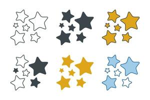 estrella icono colección con diferente estilos. estrellas icono símbolo vector ilustración aislado en blanco antecedentes