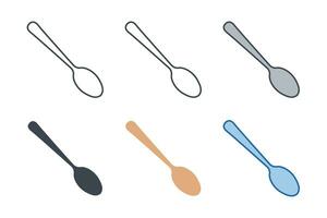 Spoon icon collection with different styles. Spoon icon symbol vector illustration isolated on white background