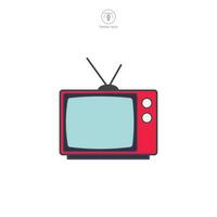 televisión icono símbolo vector ilustración aislado en blanco antecedentes